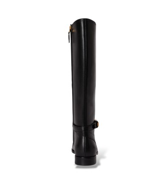 Lauren Ralph Lauren Botas alta Brooke II de piel de becerro negro