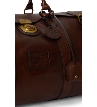 Polo Ralph Lauren Bolsa duffel Heritage Lock de couro marrom