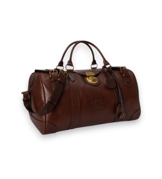 Polo Ralph Lauren Br?zowa skórzana torba podró?na Heritage Lock