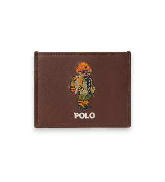 Polo Ralph Lauren Brunt Polo Bear kortholder i læder
