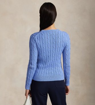 Polo Ralph Lauren Maglione di cotone lavorato a trecce blu