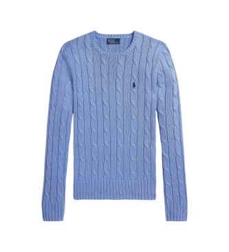 Polo Ralph Lauren Maglione di cotone lavorato a trecce blu