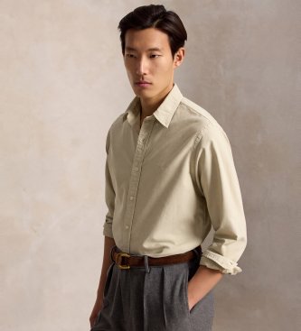 Polo Ralph Lauren Camicia oxford tinta Custom Fit taupe