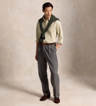 Polo Ralph Lauren Camicia oxford tinta Custom Fit taupe