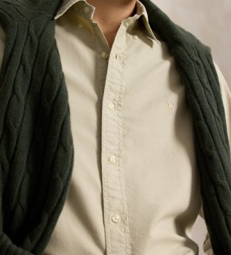 Polo Ralph Lauren Camicia oxford tinta Custom Fit taupe