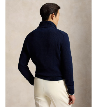 Polo Ralph Lauren Baumwollpullover mit halbhohem Rollkragen, marineblau