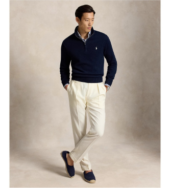 Polo Ralph Lauren Baumwollpullover mit halbhohem Rollkragen, marineblau