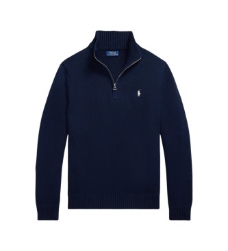 Polo Ralph Lauren Baumwollpullover mit halbhohem Rollkragen, marineblau