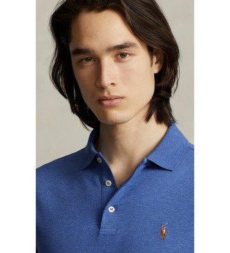 Polo Ralph Lauren Polo Custom Slim Fit de algodão macio azul