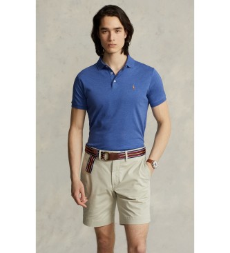 Polo Ralph Lauren Polo Custom Slim Fit de algodão macio azul