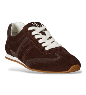 Lauren Ralph Lauren Sneaker Dani in camoscio e pelle marrone
