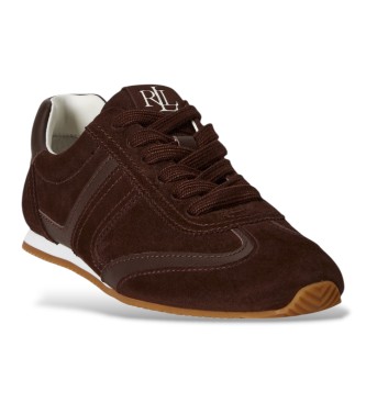 Lauren Ralph Lauren Sneaker Dani in camoscio e pelle marrone