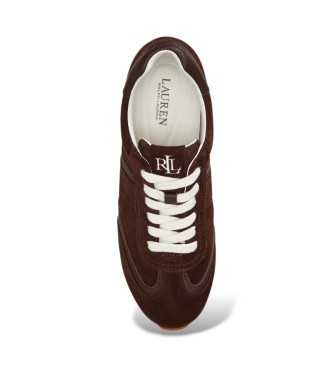 Lauren Ralph Lauren Sneaker Dani in camoscio e pelle marrone