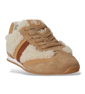 Lauren Ralph Lauren Pantofole Dani in camoscio e montone marrone