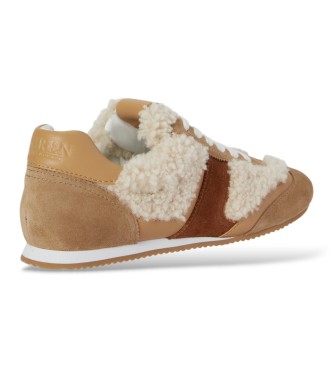 Lauren Ralph Lauren Pantofole Dani in camoscio e montone marrone