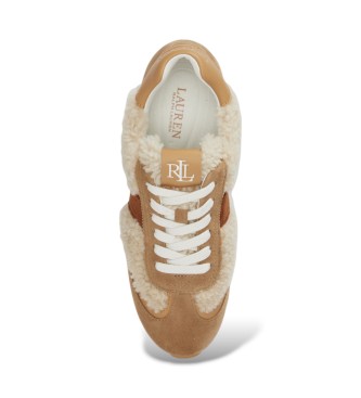 Lauren Ralph Lauren Pantofole Dani in camoscio e montone marrone