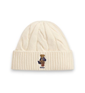 Polo Ralph Lauren Kapa iz mešanice volne s Polo Bear bež