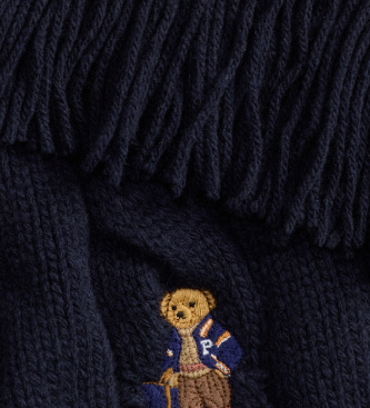 Polo Ralph Lauren Écharpe en point torsadé avec Polo Bear marine