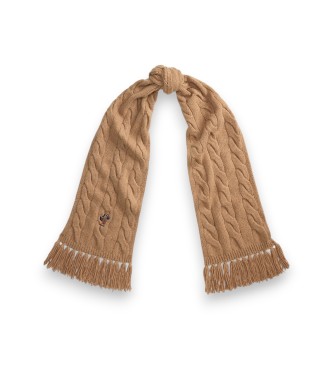 Polo Ralph Lauren Écharpe au point de torsades avec Polo Bear marron