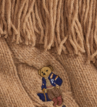 Polo Ralph Lauren Écharpe au point de torsades avec Polo Bear marron
