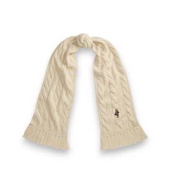 Polo Ralph Lauren Écharpe en point torsadé avec Polo Bear beige