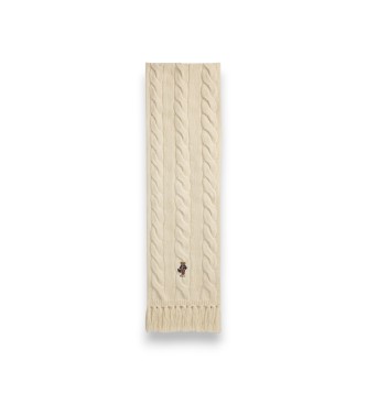 Polo Ralph Lauren Écharpe en point torsadé avec Polo Bear beige
