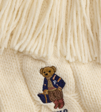 Polo Ralph Lauren Écharpe en point torsadé avec Polo Bear beige