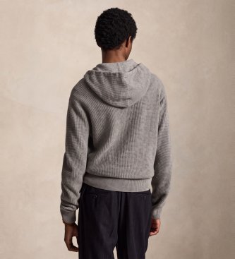 Polo Ralph Lauren Gray hooded knit jacket