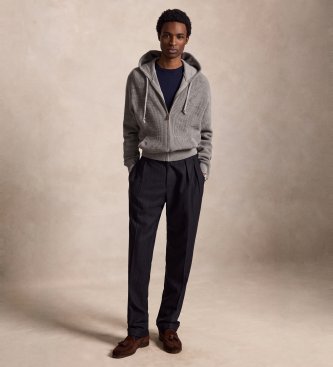 Polo Ralph Lauren Gray hooded knit jacket