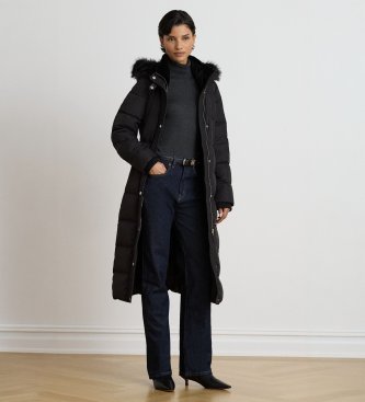 Lauren Ralph Lauren Casaco de penas com pelo sintético preto