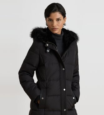 Lauren Ralph Lauren Casaco de penas com pelo sintético preto
