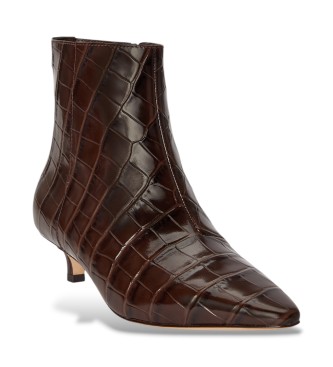 Lauren Ralph Lauren Stivaletti Francesca in pelle repoussé marrone