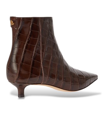 Lauren Ralph Lauren Stivaletti Francesca in pelle repoussé marrone