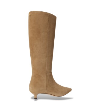 Lauren Ralph Lauren Beige suède hoge laarzen Francesca