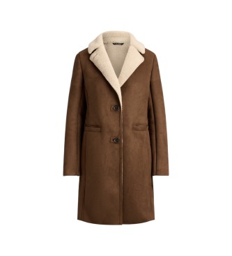 Lauren Ralph Lauren Cappotto in camoscio con montone, marrone