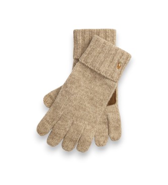Polo Ralph Lauren Touchscreen-Lederhandschuhe beige