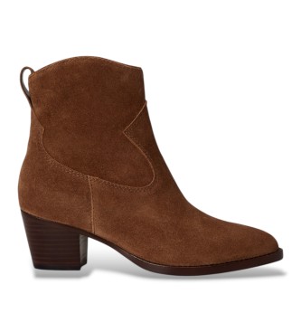 Lauren Ralph Lauren Braune Wildleder-Stiefeletten Harpher