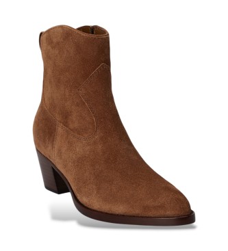 Lauren Ralph Lauren Braune Wildleder-Stiefeletten Harpher