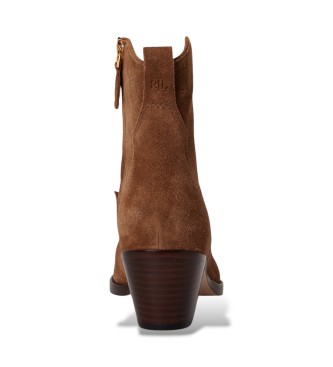 Lauren Ralph Lauren Braune Wildleder-Stiefeletten Harpher