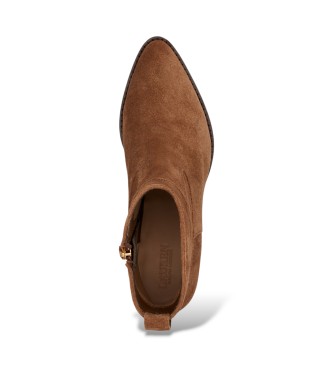 Lauren Ralph Lauren Braune Wildleder-Stiefeletten Harpher