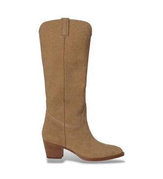 Lauren Ralph Lauren Botas altas Harpher de ante beige