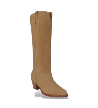 Lauren Ralph Lauren Botas altas Harpher de ante beige