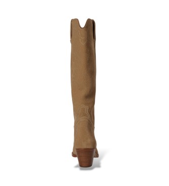 Lauren Ralph Lauren Botas altas Harpher de ante beige