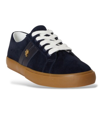 Lauren Ralph Lauren Janson II sneakers i mocka och läder, marinblå