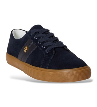 Lauren Ralph Lauren Janson II sneakers i mocka och läder, marinblå