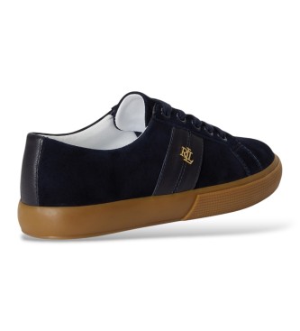 Lauren Ralph Lauren Janson II sneakers i mocka och läder, marinblå