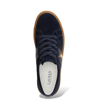 Lauren Ralph Lauren Janson II sneakers i mocka och läder, marinblå
