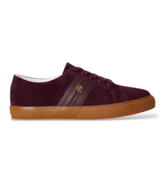 Lauren Ralph Lauren Sneakers Janson II in camoscio e pelle bordeaux