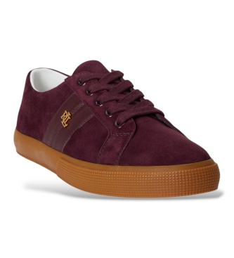 Lauren Ralph Lauren Sneakers Janson II in camoscio e pelle bordeaux