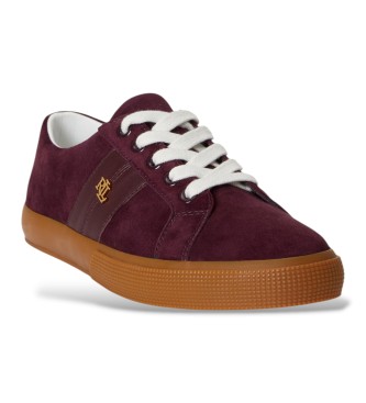 Lauren Ralph Lauren Sneakers Janson II in camoscio e pelle bordeaux